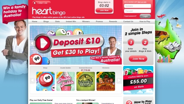 heart bingo | welcome bonus | free bingo