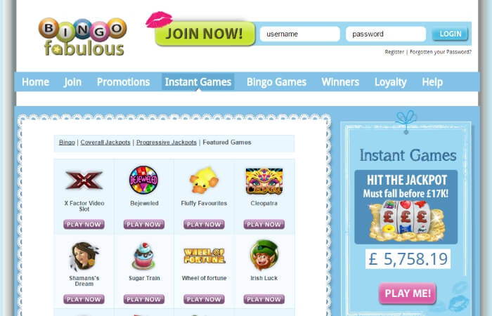 bingo fabulous | online slots | free bingo