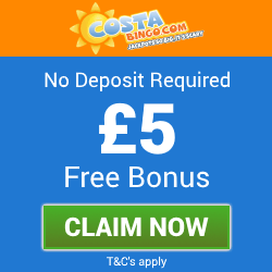 Costa Bingo | £5 Free Bingo Bonus - No Deposit Bingo