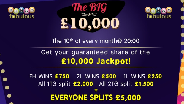 The Big £10,000 Game at Bingo Fabulous