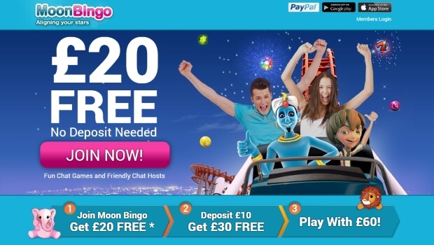 No Deposit Bonus – £20 Free at Moon Bingo