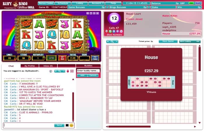 Ruby Bingo | Spend £5 get £10 free