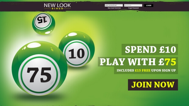 New Look Bingo - Deposit £10 Play with £75
