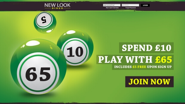 New Look Bingo - Deposit £10 Play with £65
