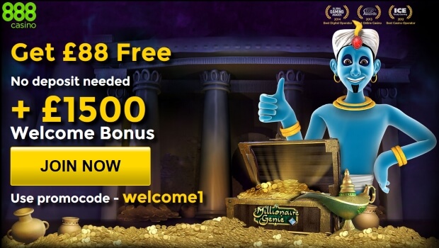 888 Casino - Get £88 FREE with no deposit needed