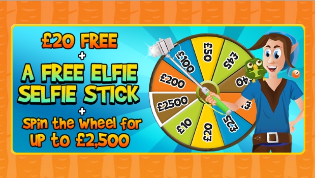 Get £20 Free Plus an Elfie Selfie Stick at Elf Bingo
