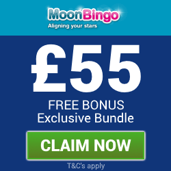 Moon Bingo | £55 free bingo bonus