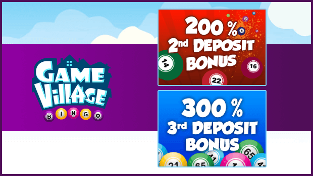 200% and 300% Reload Bonus at Game Village Bingo