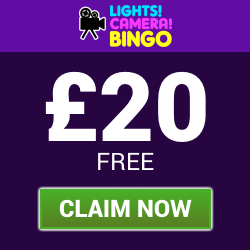 Get £20 Free with a £10 Deposit at Lights, Camera, Bingo