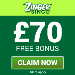 Zinger Bingo | Get £70 free bingo bonus - online bingo