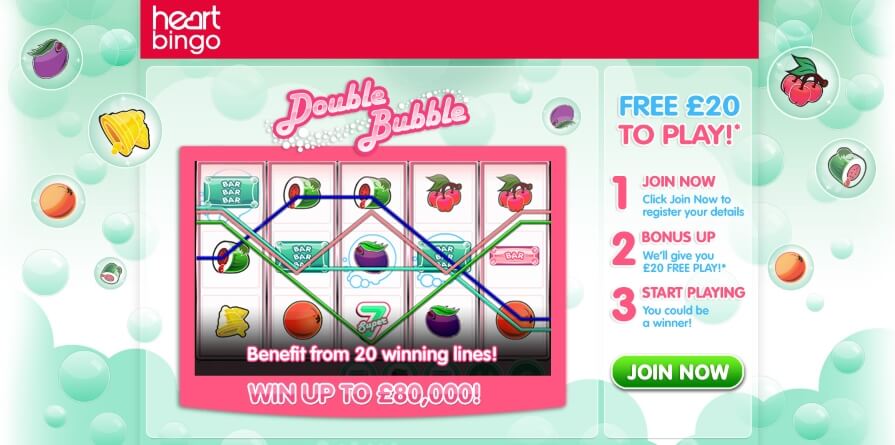 Heart Bingo | Double Bubble Slot - Free Spins