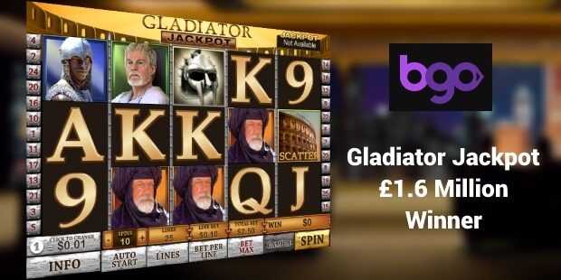 BGO Casino | Gladiator Jackpot winner of £1.6 Million