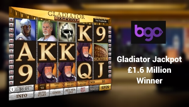 BGO Casino | Gladiator Jackpot winner of £1.6 Million