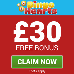 Bingo Hearts | £30 free bingo and slots bonuses
