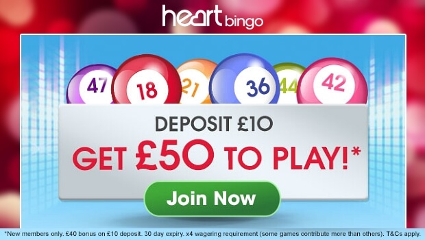 HeartBingo | Get a £40 free bingo bonus