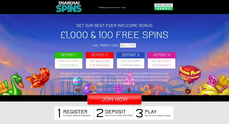 Shanghai Spins | Welcome Bonus Offer