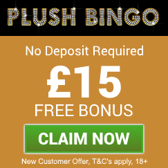 Plush Bingo | £15 Free Bingo Bonus | Claim Button